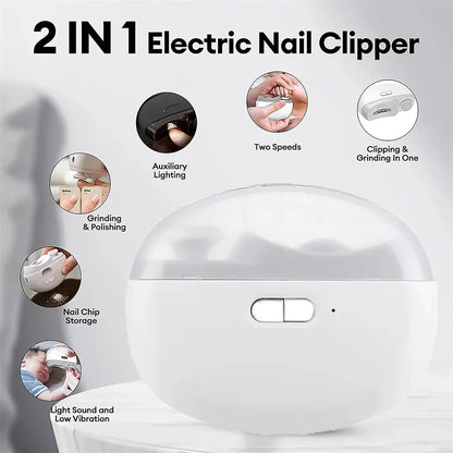 SquareBox's 2-in-1 Automatic Electric Nail Cutter And Polishing